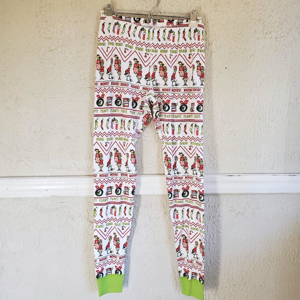 Hanna Andersson Dr. Seuss Grinch Adult Unisex Long John Pajama Pants Size S New